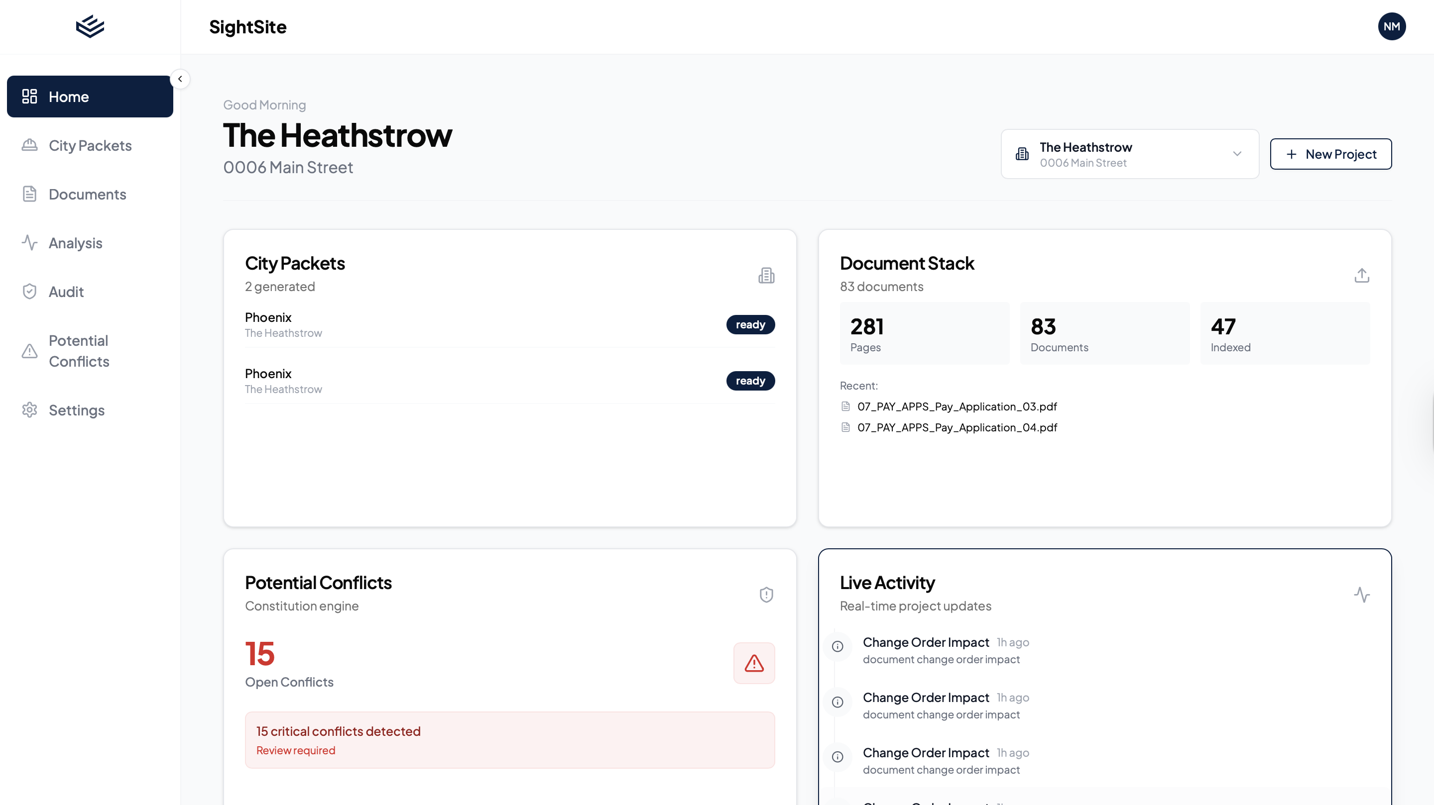SightSite homepage with tab